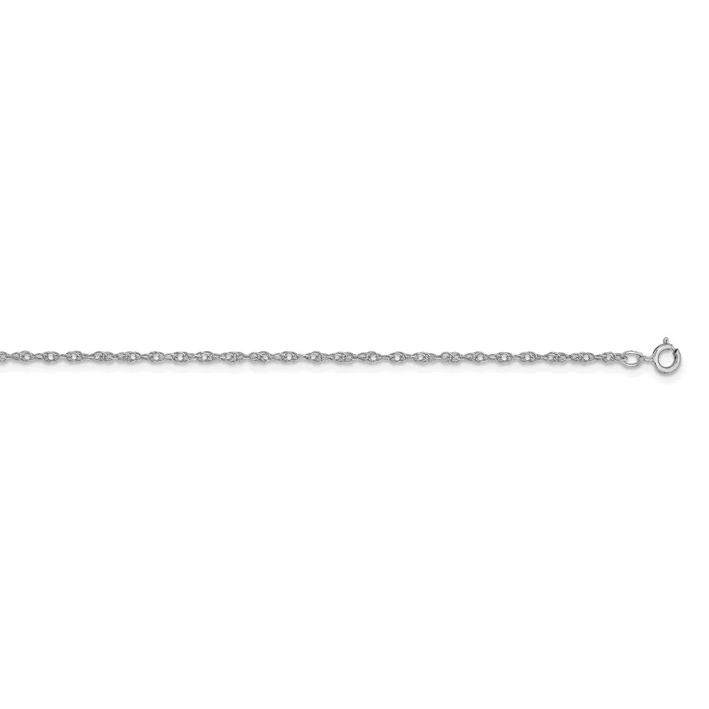 14K White Gold 1.15mm Carded Cable Rope Chain | 9RW