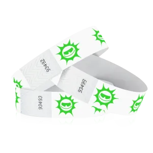 3/4" Tyvek Green Suns Wristbands