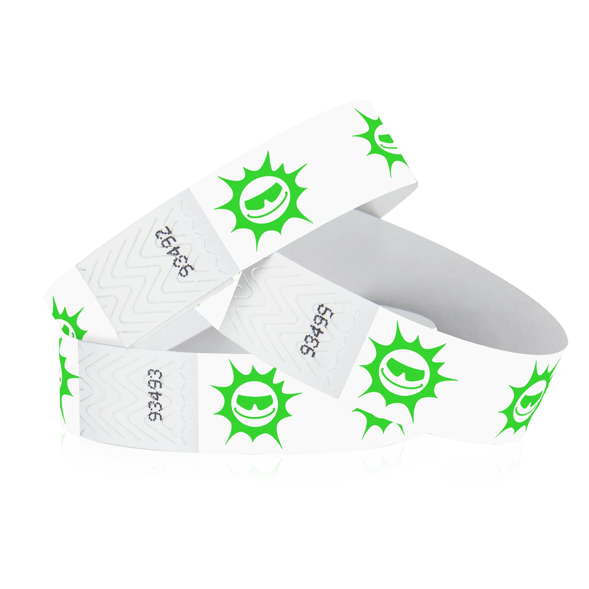 3/4" Tyvek Green Suns Wristbands