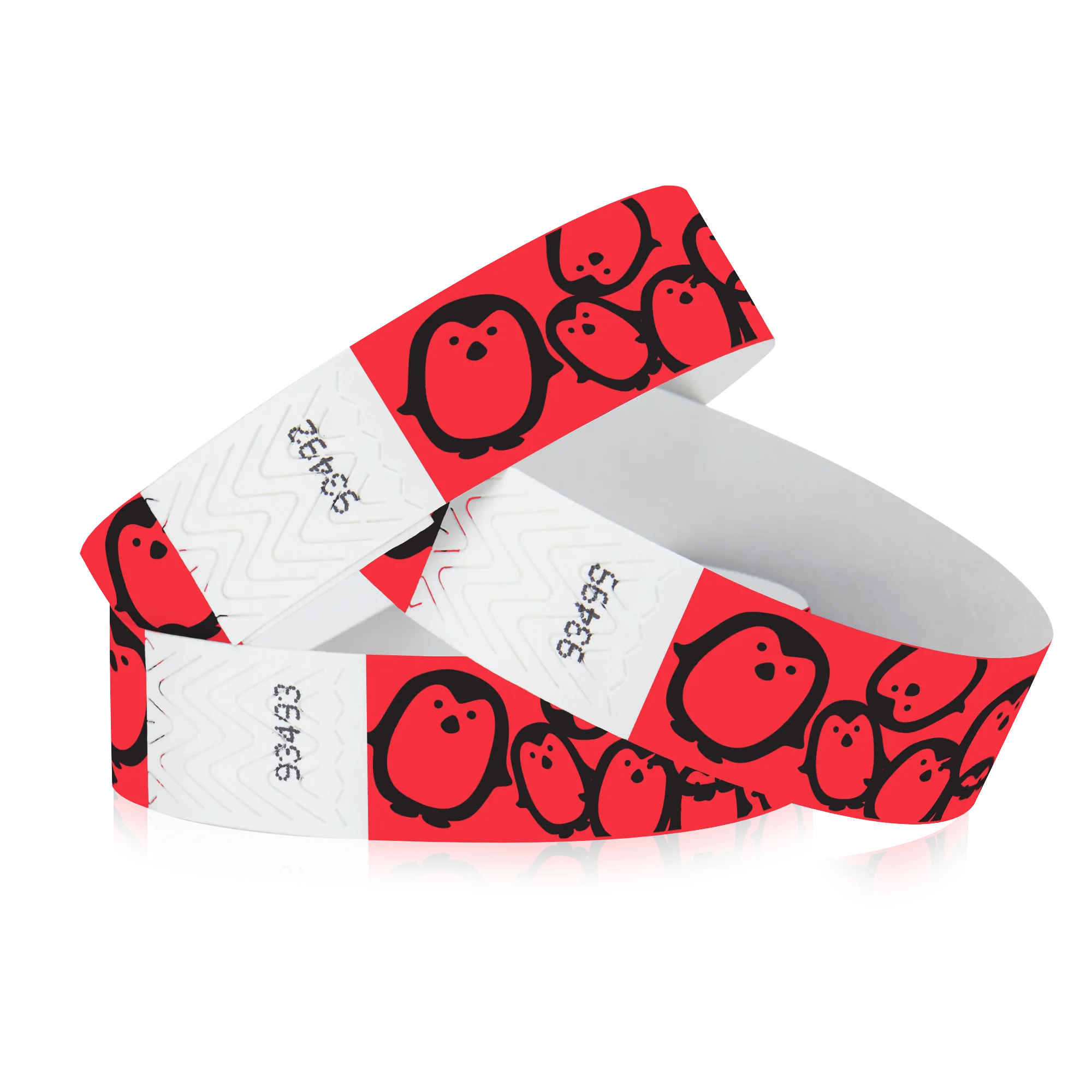 3/4" Tyvek Red Penguins Wristbands