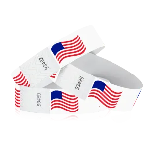 3/4" Tyvek Wavey Flags Wristbands