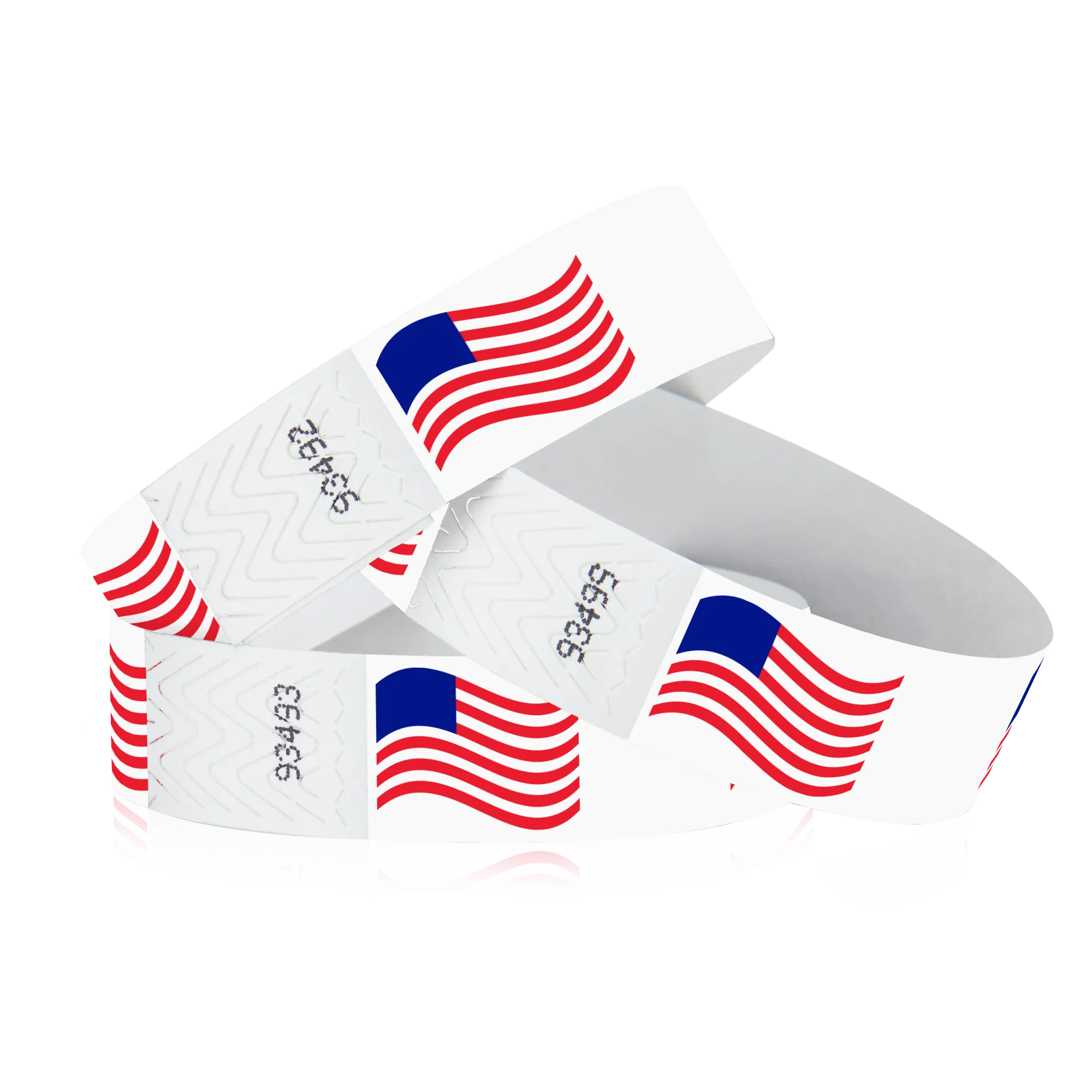 3/4" Tyvek Wavey Flags Wristbands