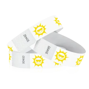 3/4" Tyvek Yellow Suns Wristbands