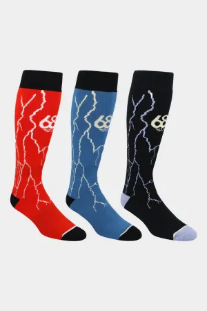 686 Mens Snow Storm 3-Pack Socks 2025 - Bright Pack