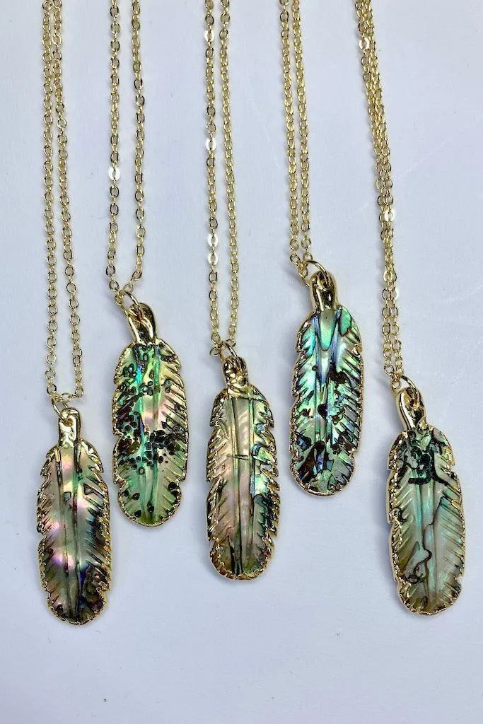 Abalone Feather Necklace