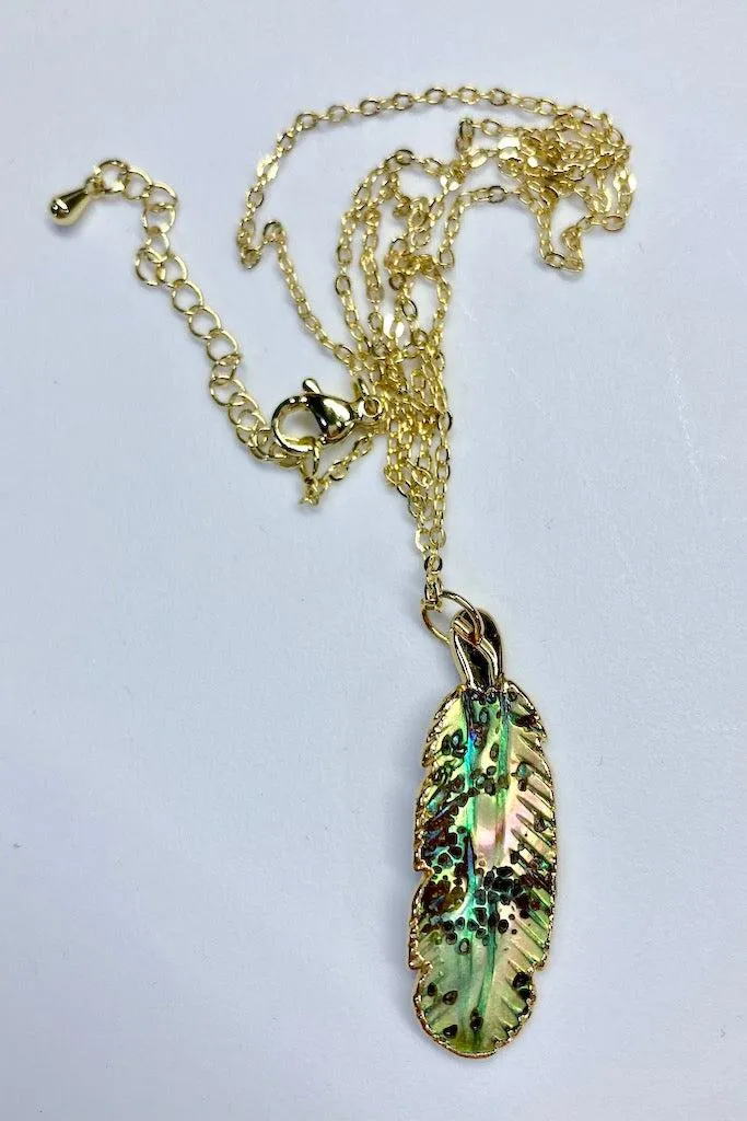 Abalone Feather Necklace