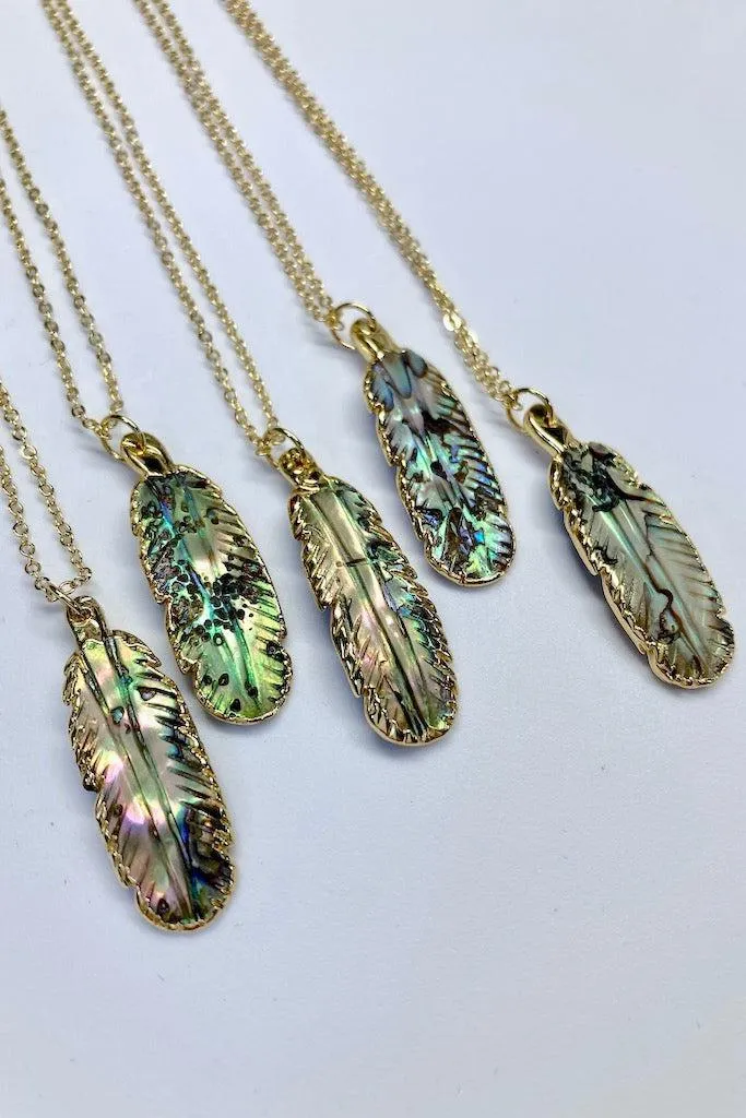 Abalone Feather Necklace