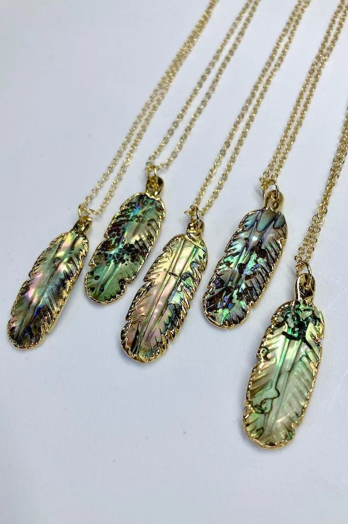 Abalone Feather Necklace