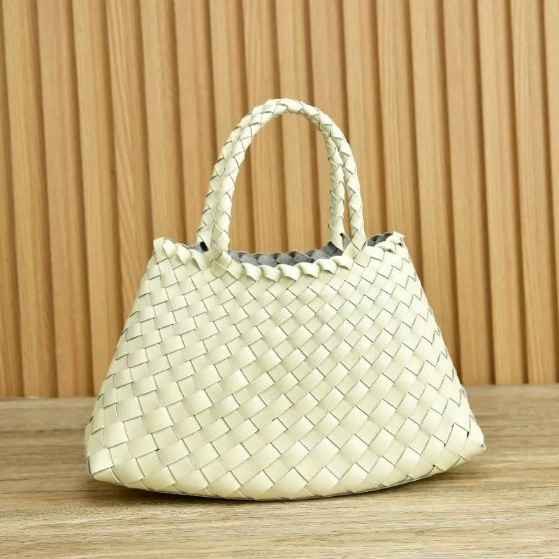 ABC Braided Baotou Layer Cowhide Pure Handmade Basket Bag