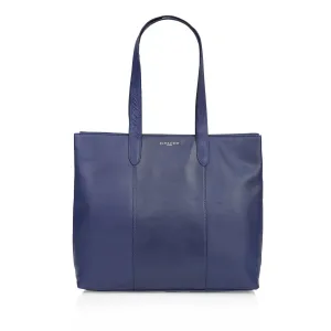 Amber Leather Tote Bag - Navy