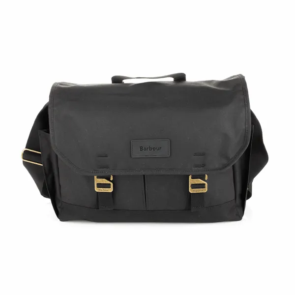 Barbour Essential Wax Messenger Bag - Black