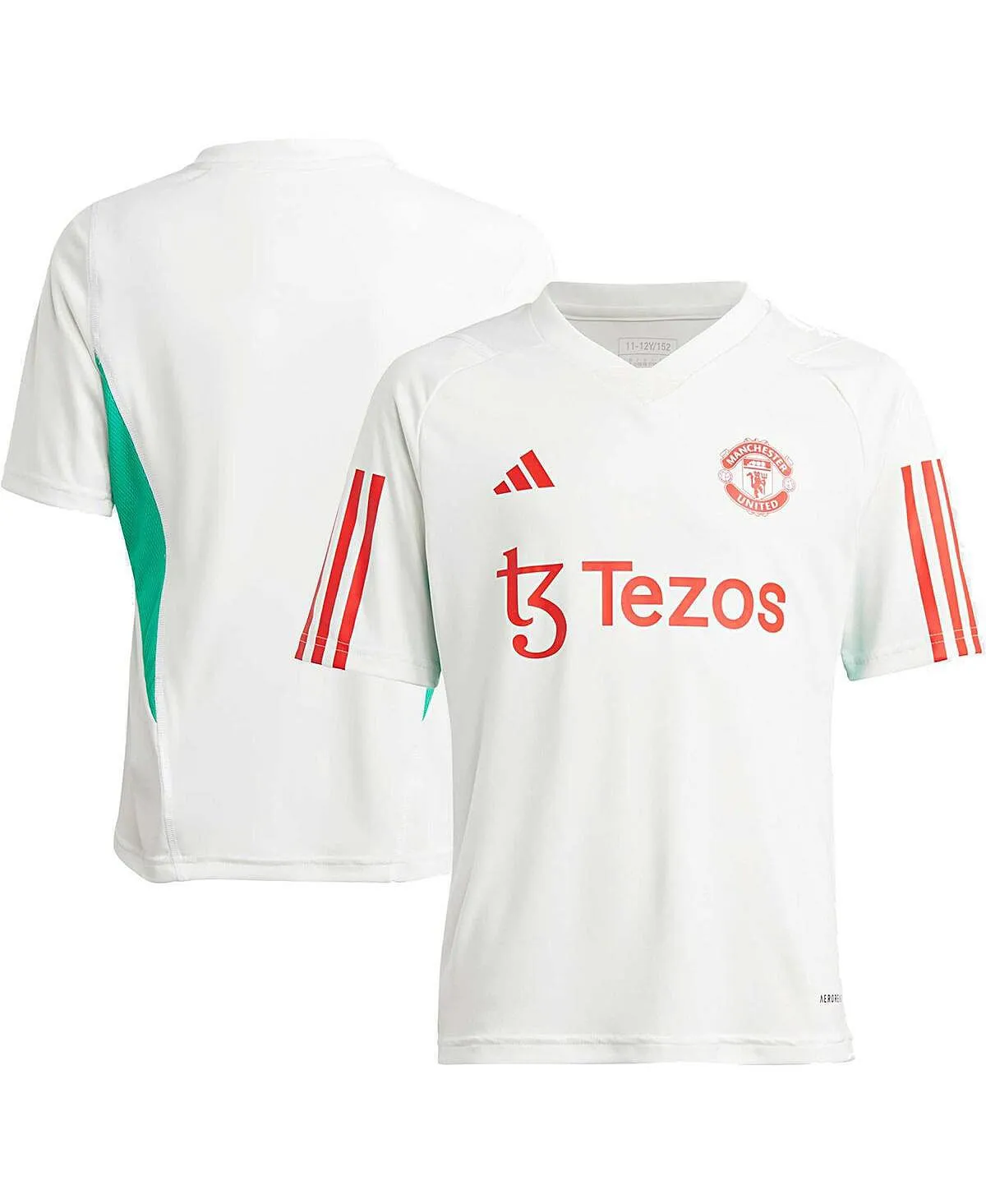 Big Boys Manchester United White Training Jersey adidas