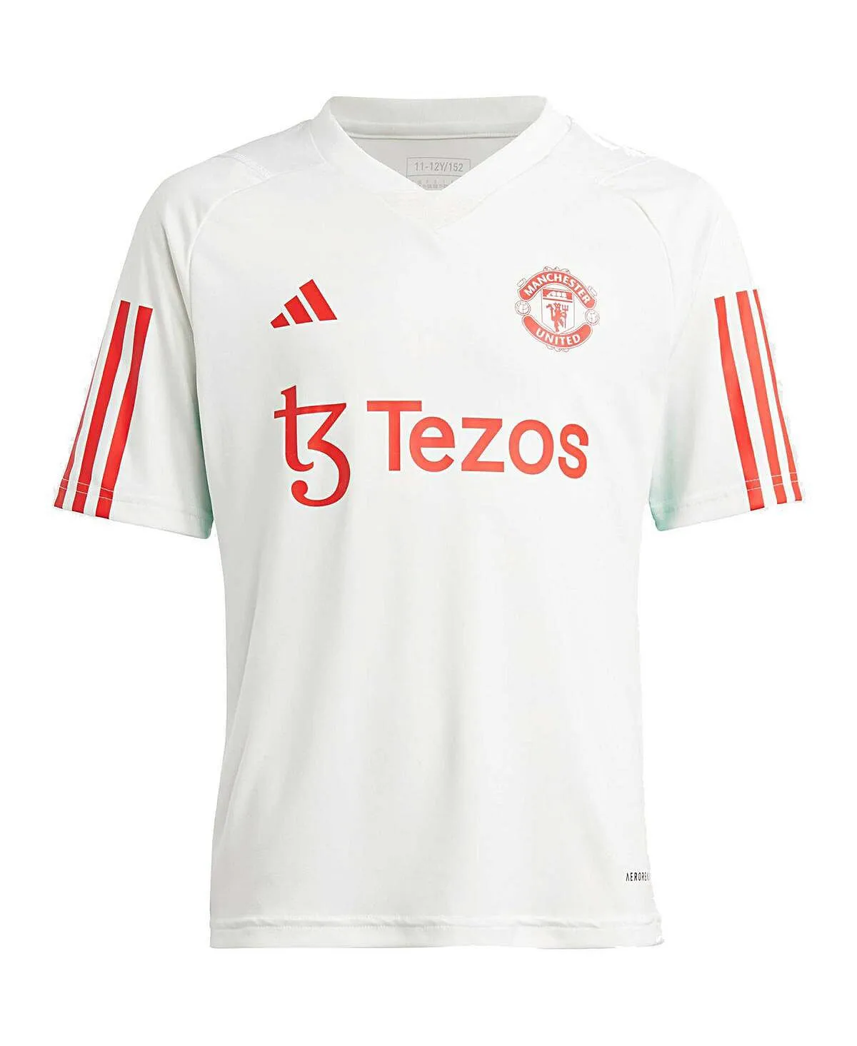 Big Boys Manchester United White Training Jersey adidas