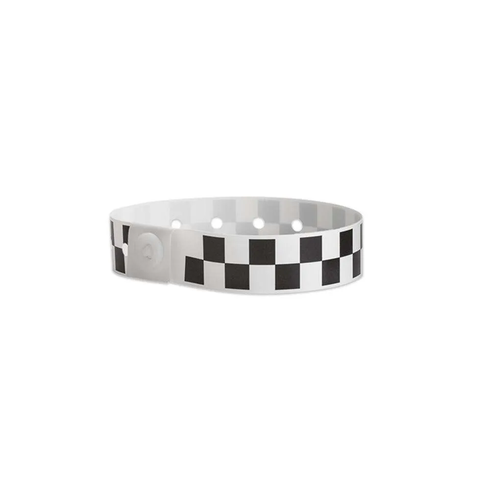 Black Checkerboard Plastic Wristbands Design