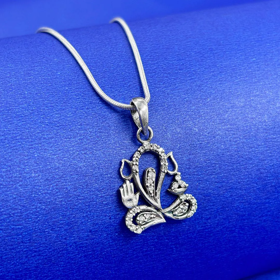 Blessed Ganpati Pendant in 92.5 Sterling Silver