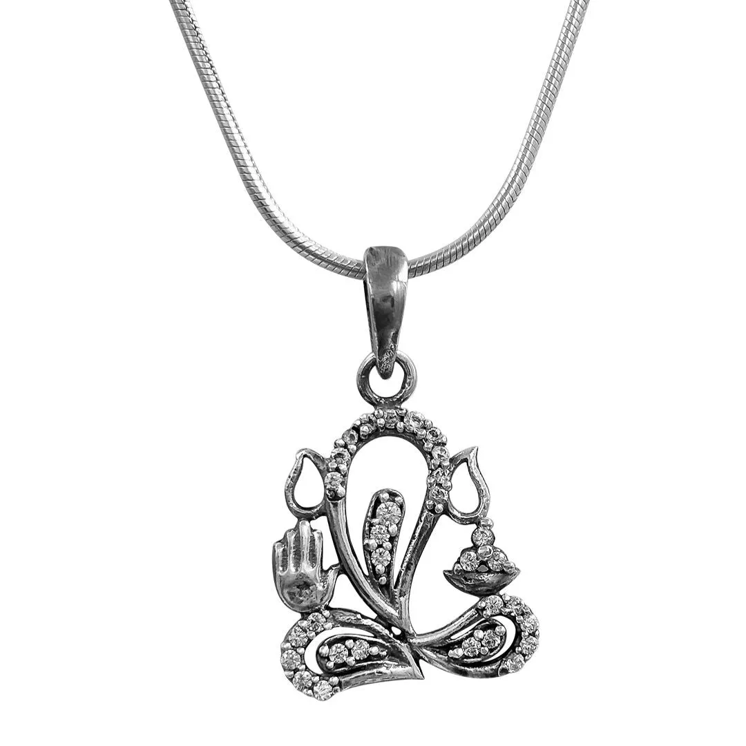 Blessed Ganpati Pendant in 92.5 Sterling Silver