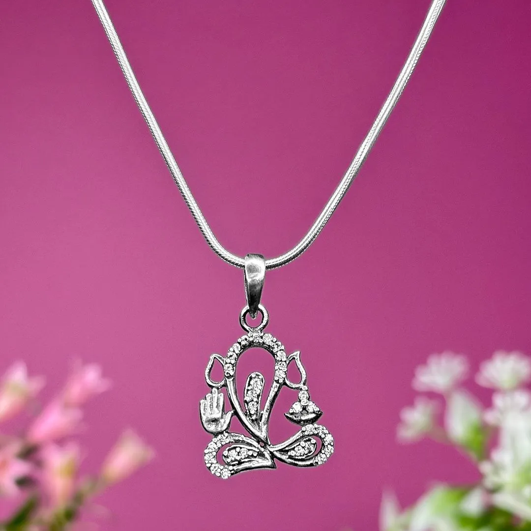 Blessed Ganpati Pendant in 92.5 Sterling Silver