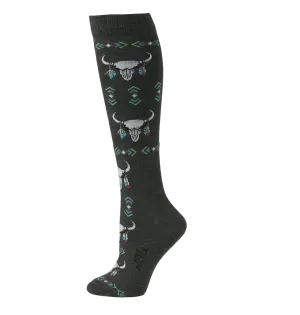 Boot Doctor Women's Bull Skulls Over The Calf Socks