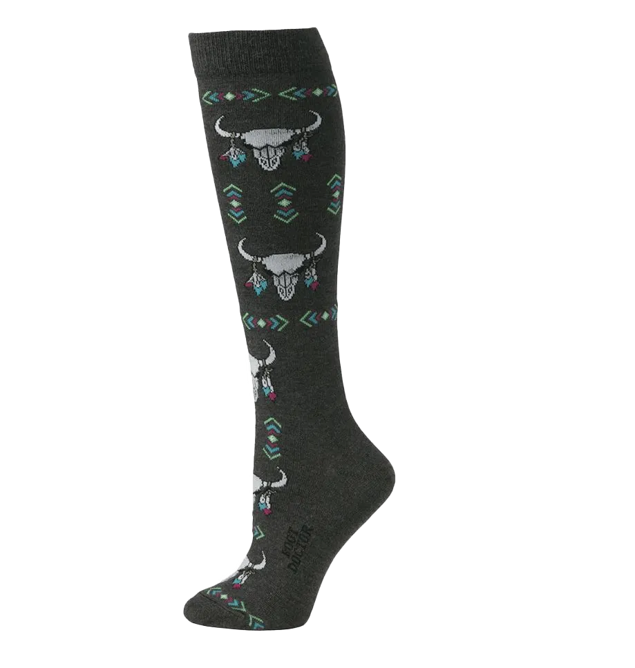 Boot Doctor Women's Bull Skulls Over The Calf Socks