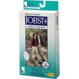 BSN Jobst Activewear Knee High Firm Compression Socks Extra-large, Cool White, Closed Toe, Unisex, Latex-free - 1 Pair