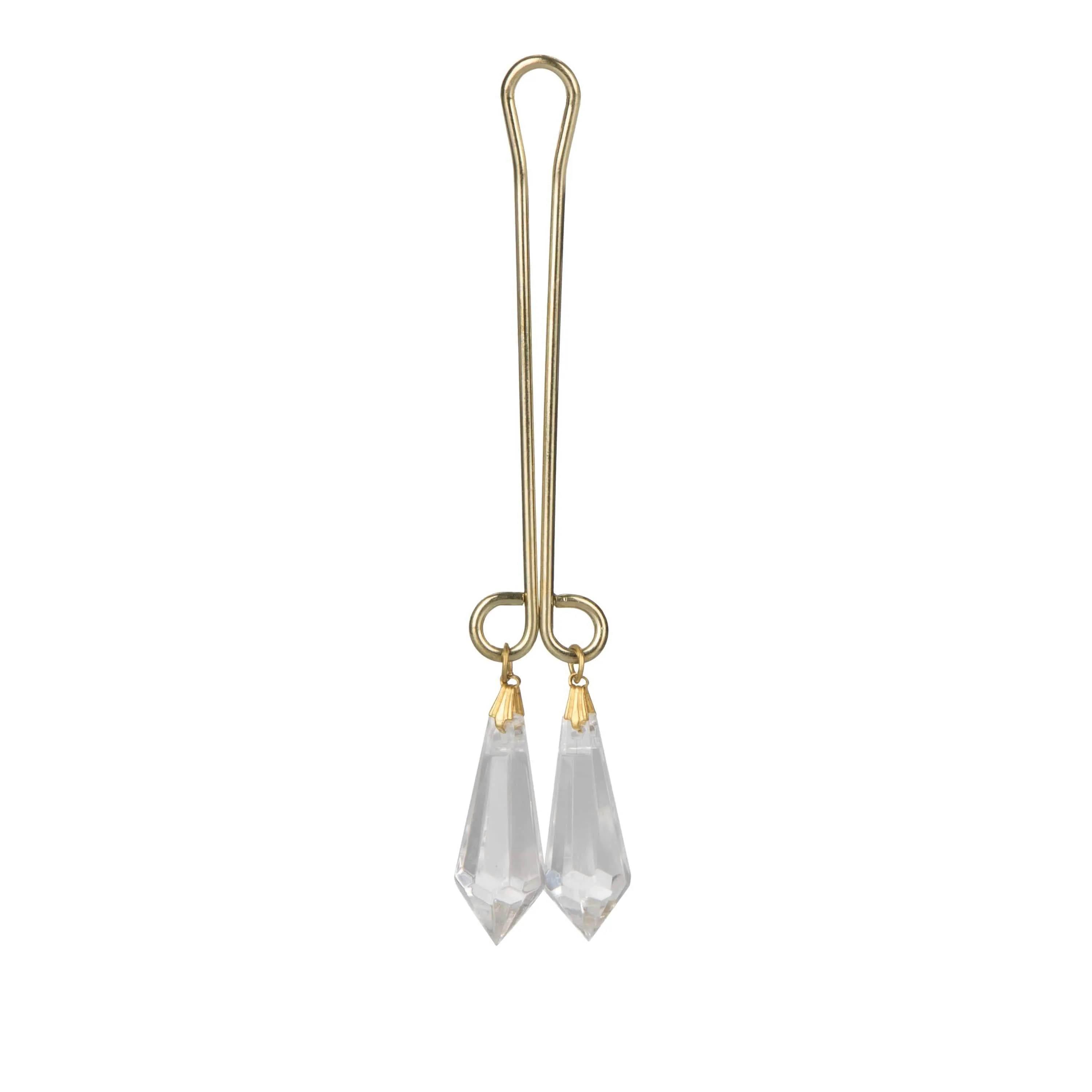 California Exotics - Intimate Play Crystal Clitoral Jewelry Clamp (Gold)