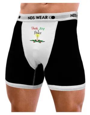 Christmas Candle with Text Mens Boxer Brief Underwear