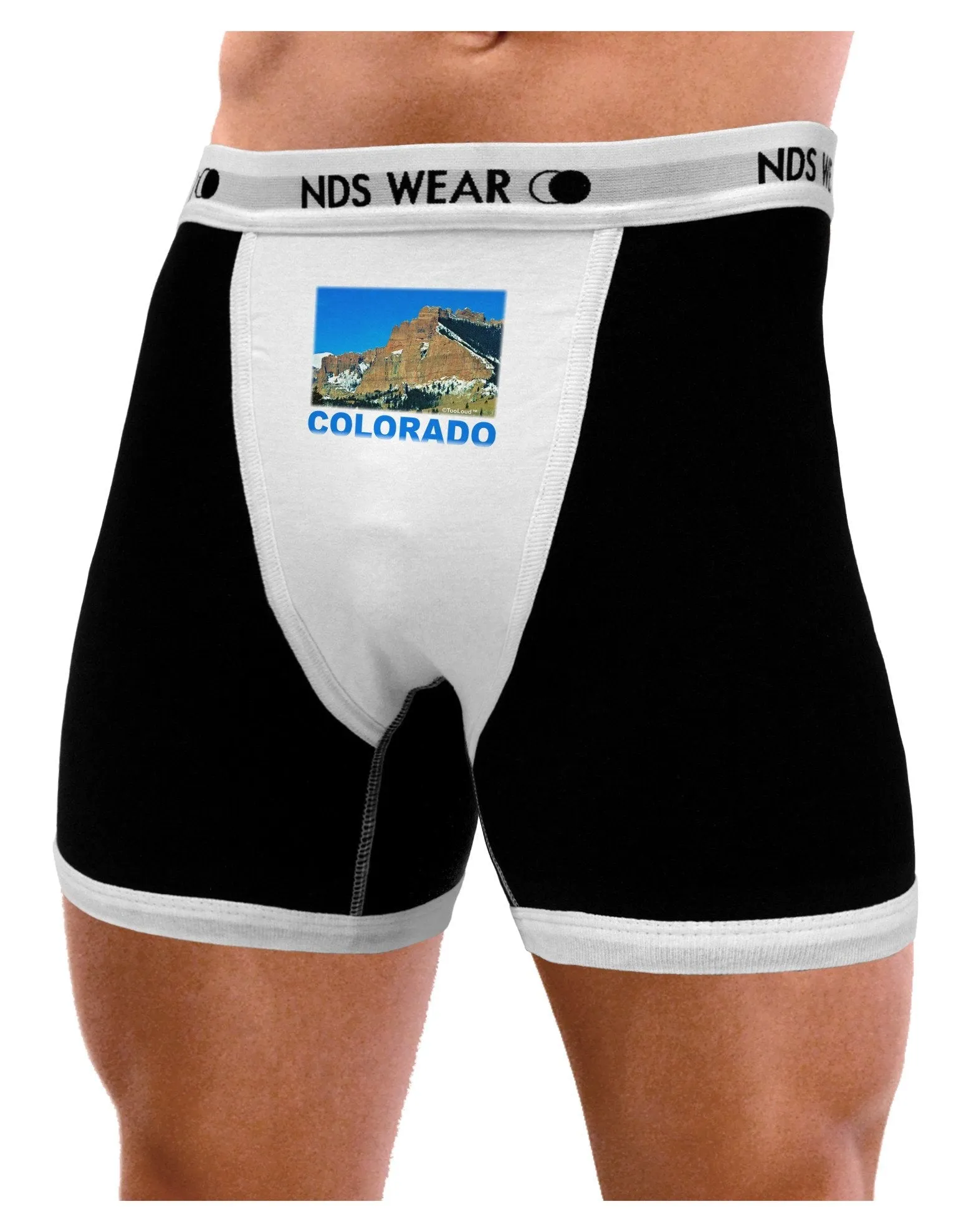 Colorado Snowy Mountains Text Mens Boxer Brief Underwear