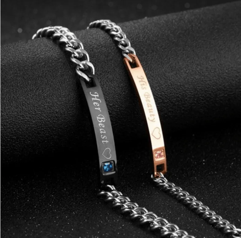 Couple bracelet, student's simple bracelet, his queen her king