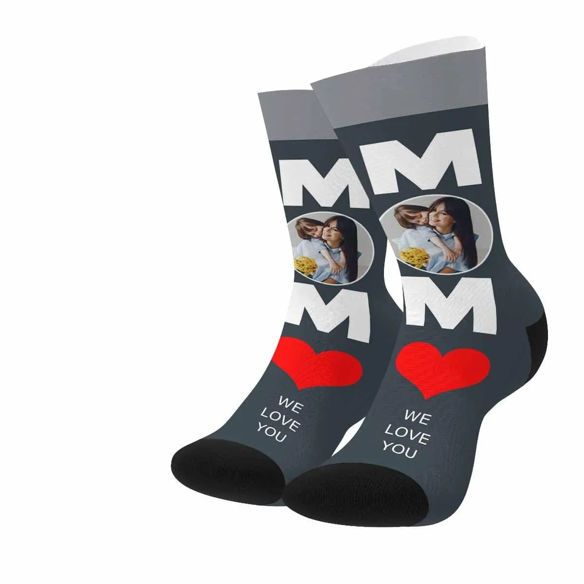 Custom Photo Love Mom Socks