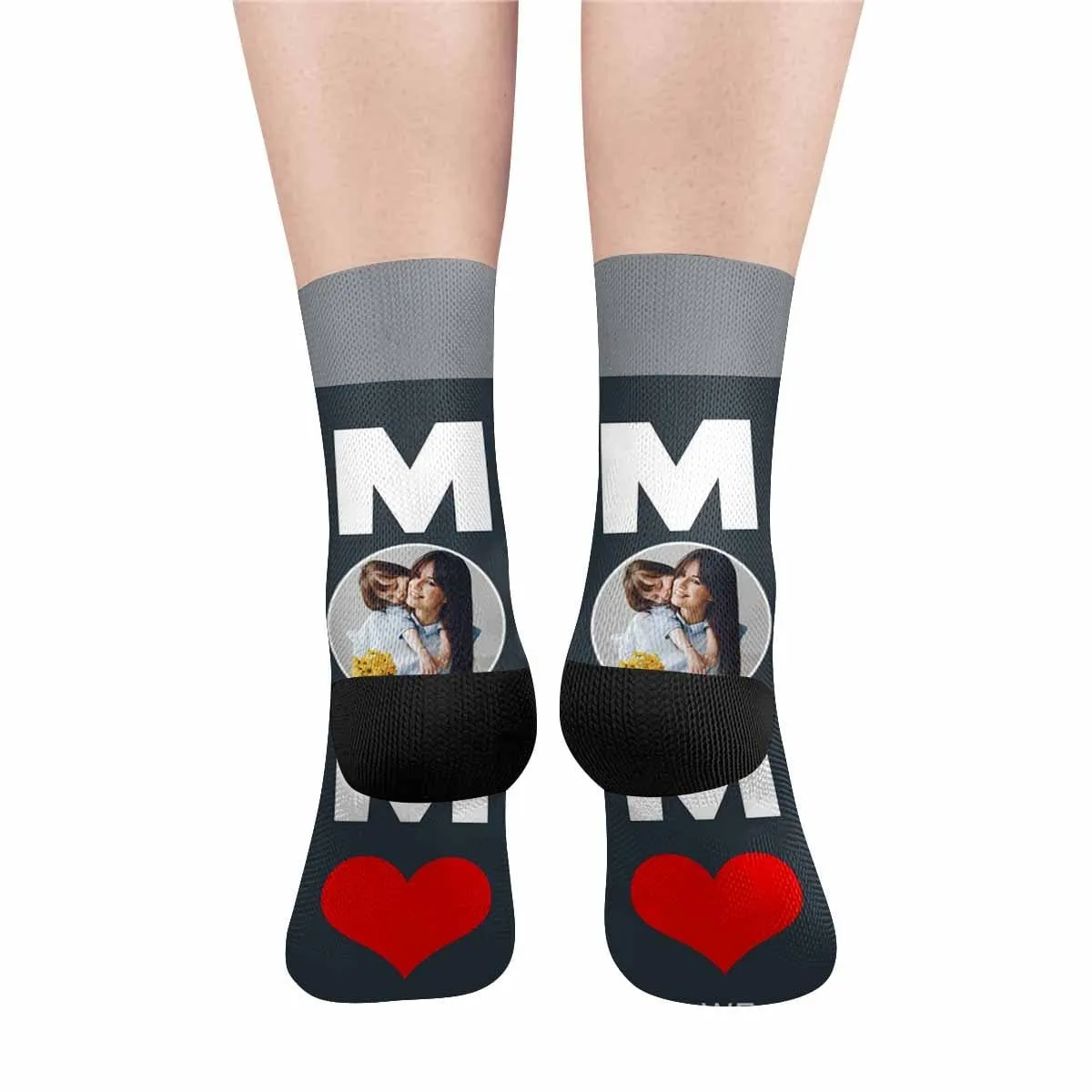 Custom Photo Love Mom Socks