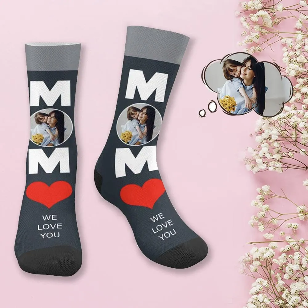 Custom Photo Love Mom Socks