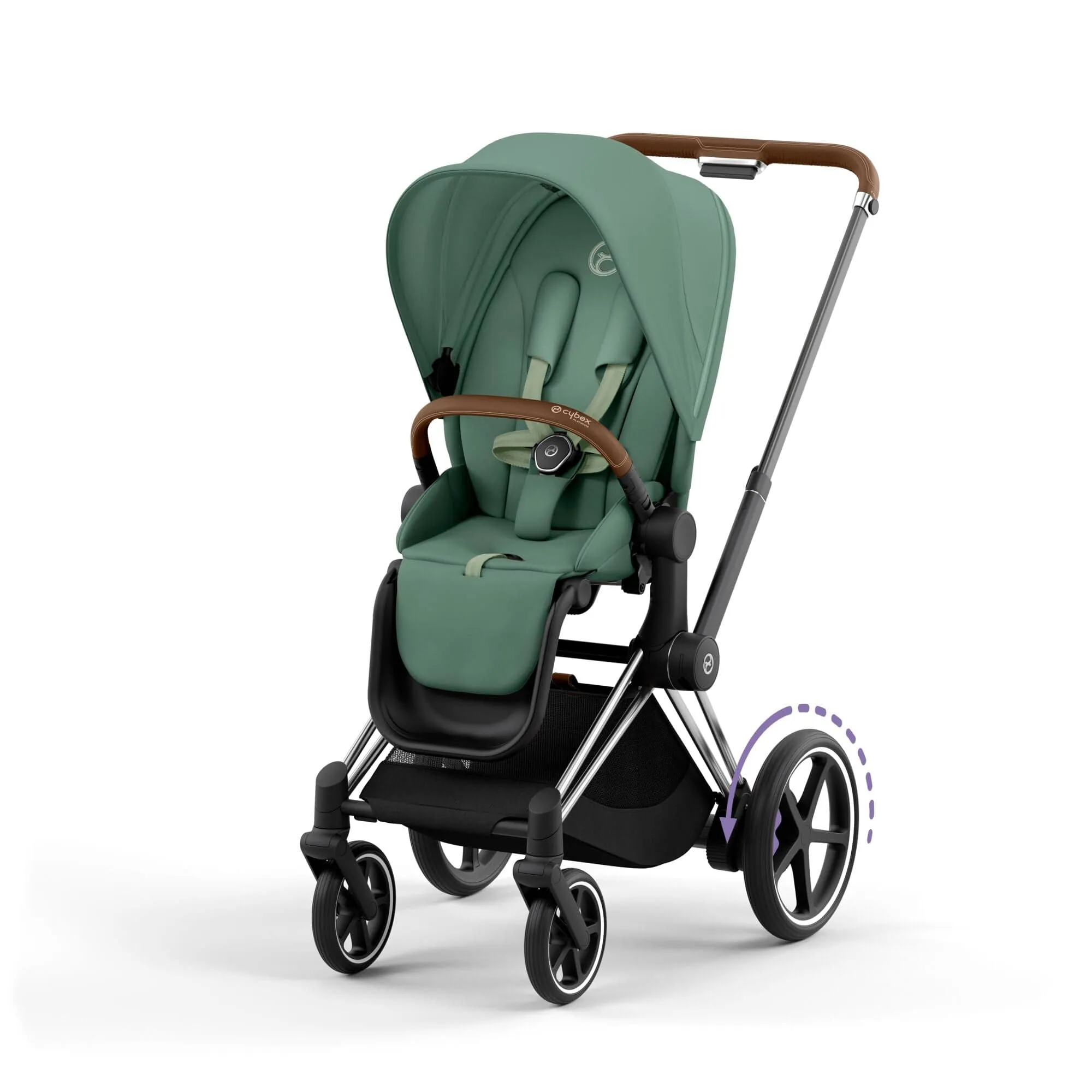 Cybex e-Priam & Lux Cot in Leaf Green