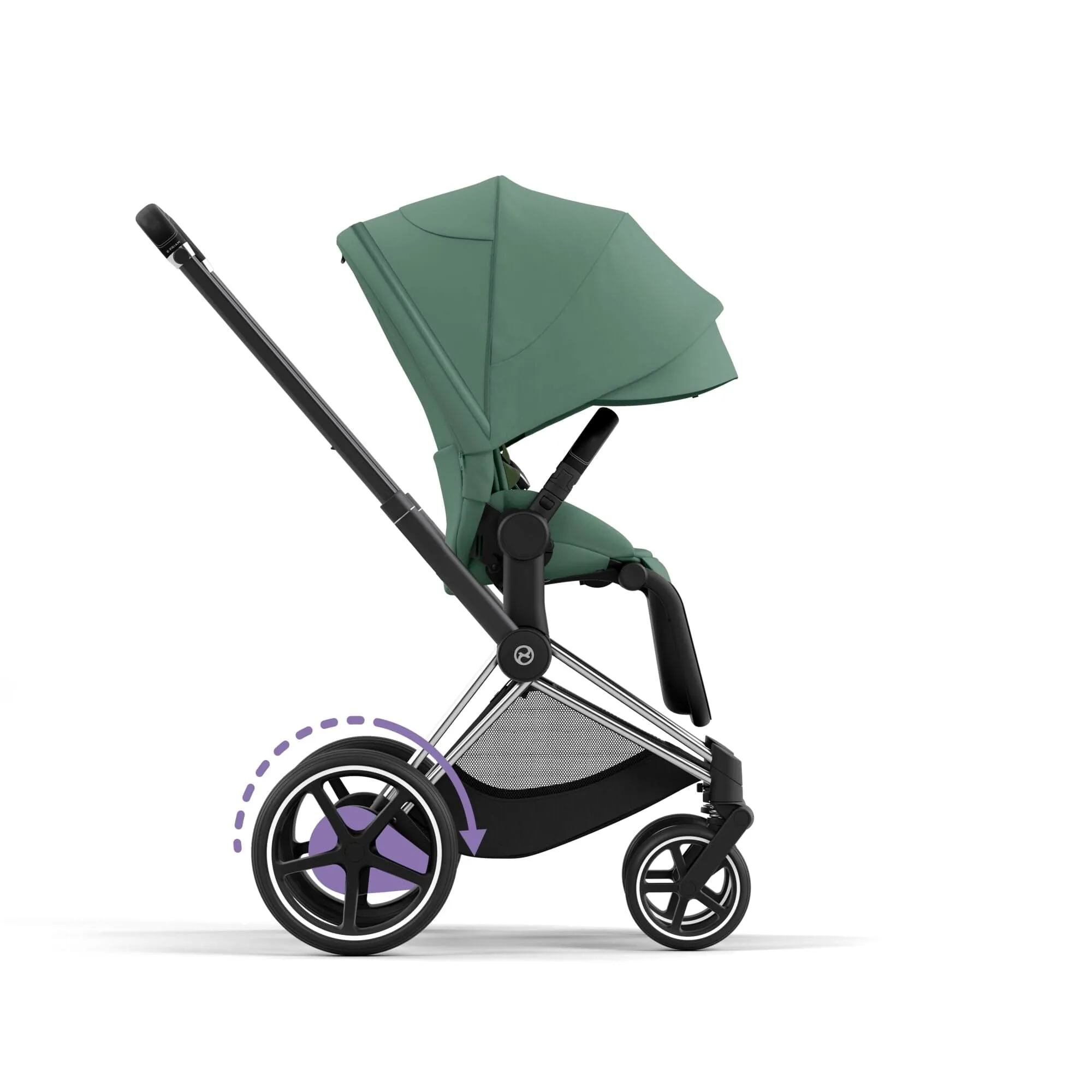 Cybex e-Priam & Lux Cot in Leaf Green