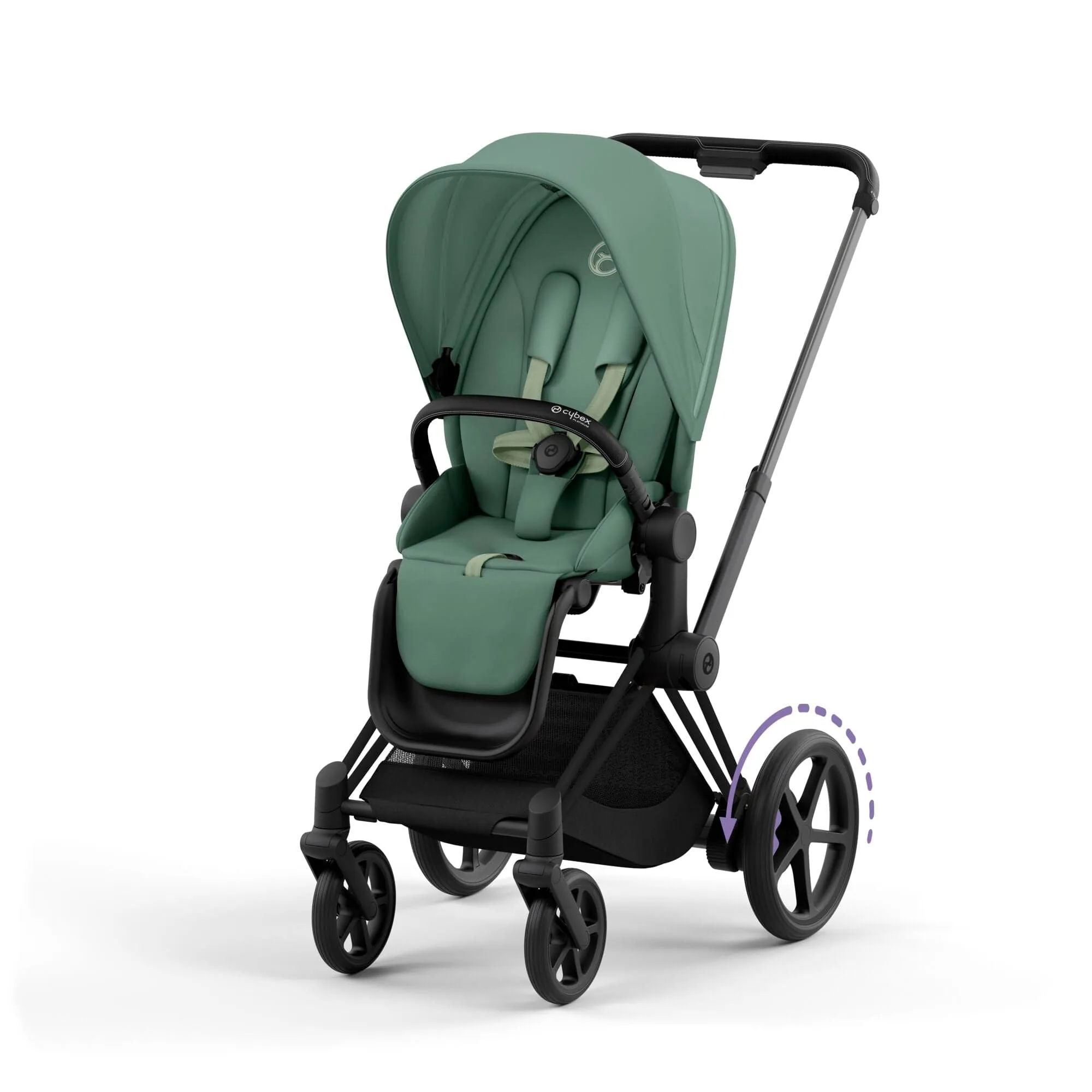 Cybex e-Priam & Lux Cot in Leaf Green