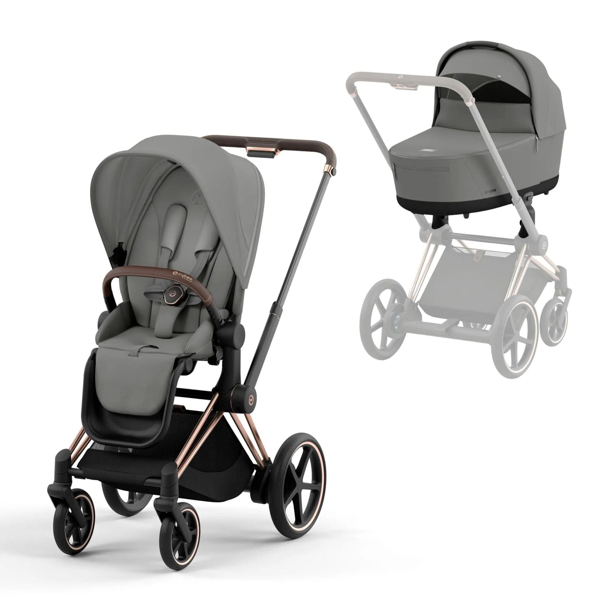 Cybex e-Priam & Lux Cot in Mirage Grey