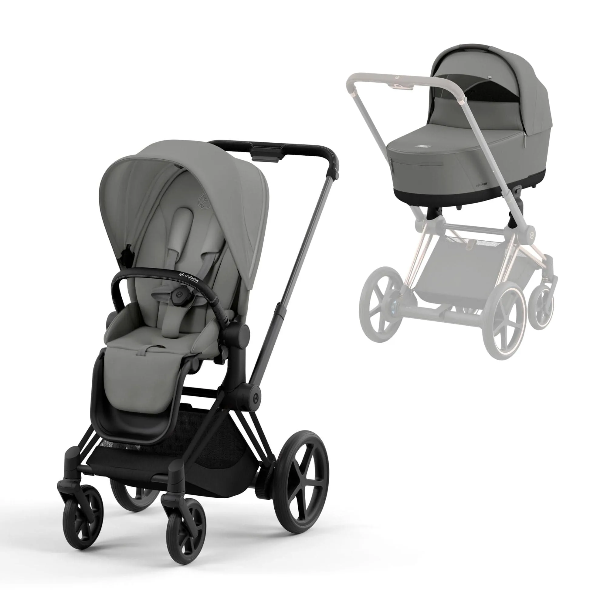 Cybex e-Priam & Lux Cot in Mirage Grey