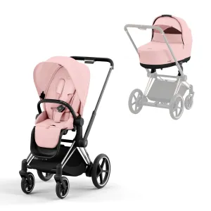 Cybex e-Priam & Lux Cot in Peach Pink