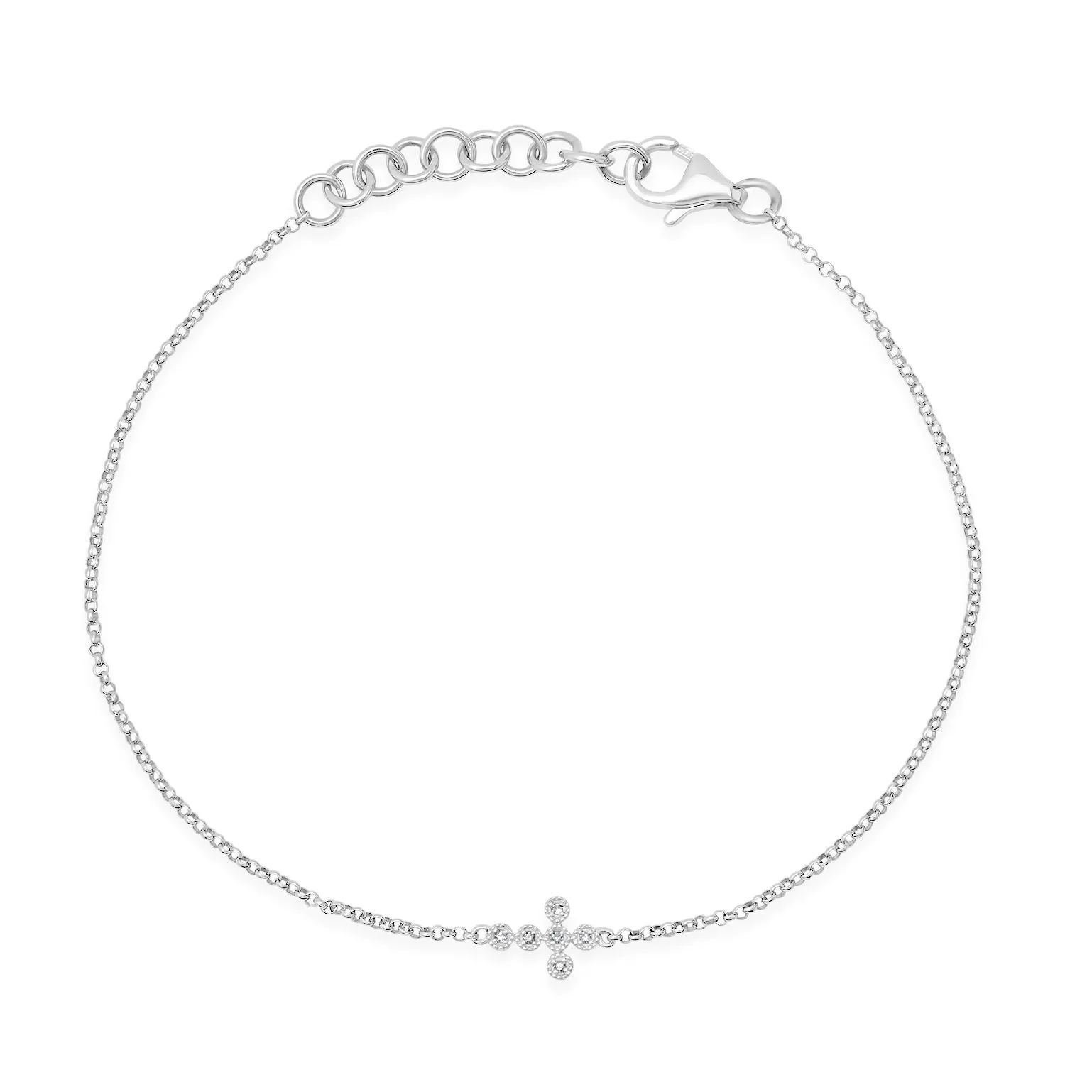 Dainty Diamond Cross Bracelet