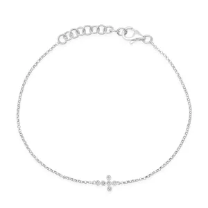 Dainty Diamond Cross Bracelet