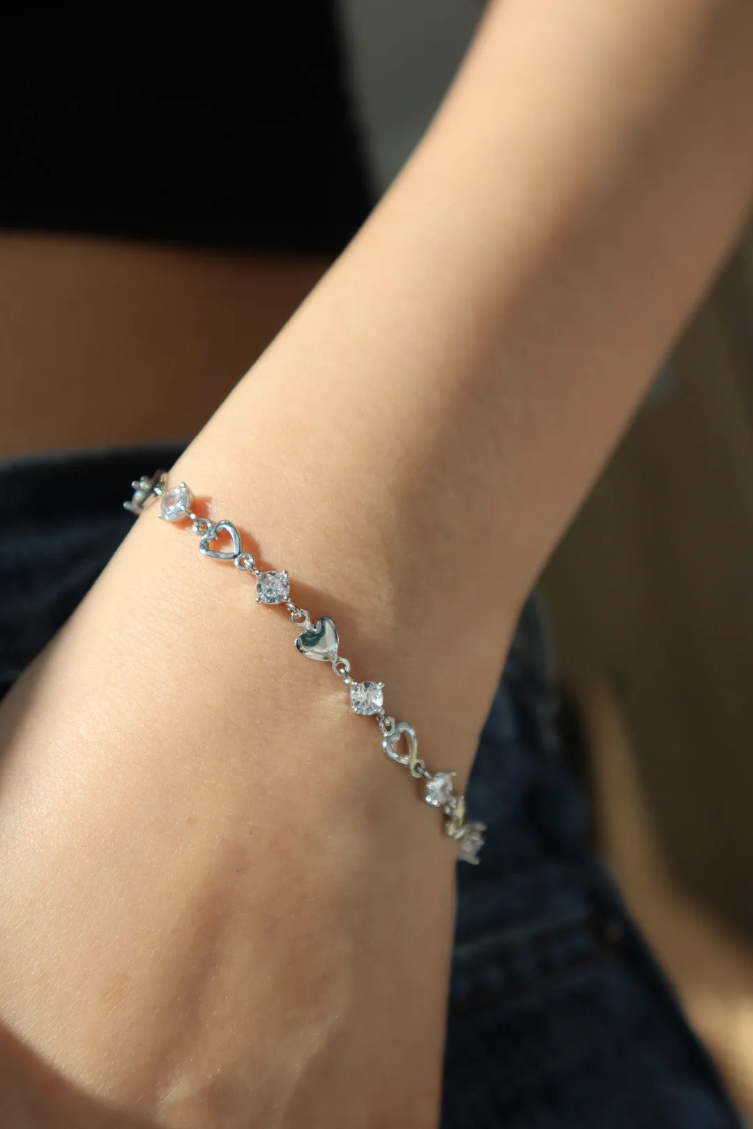 Diamonds Heart Bracelet