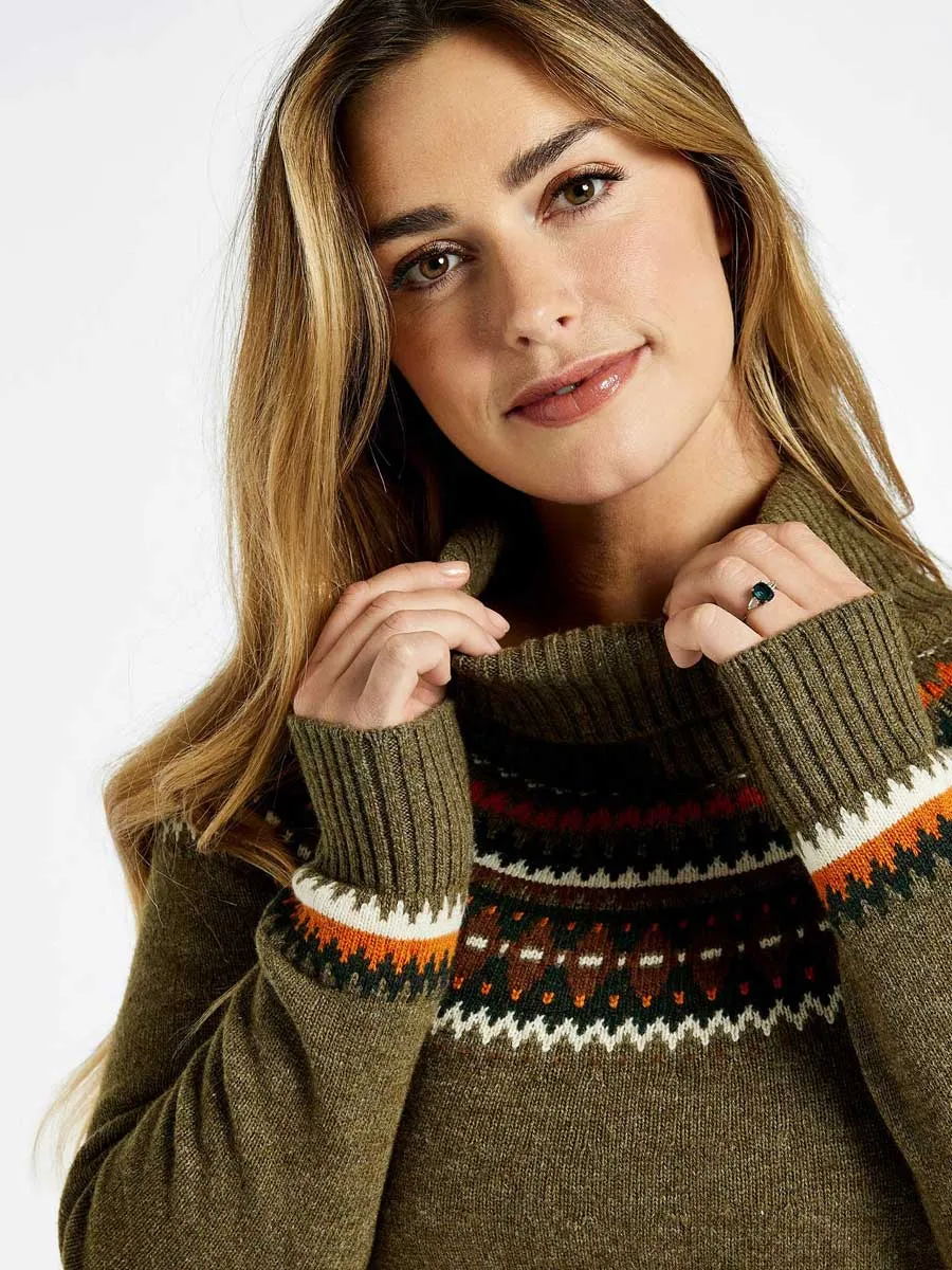 DUBARRY Riverdale Fair Isle Knitted Sweater - Women's - Dusky Green