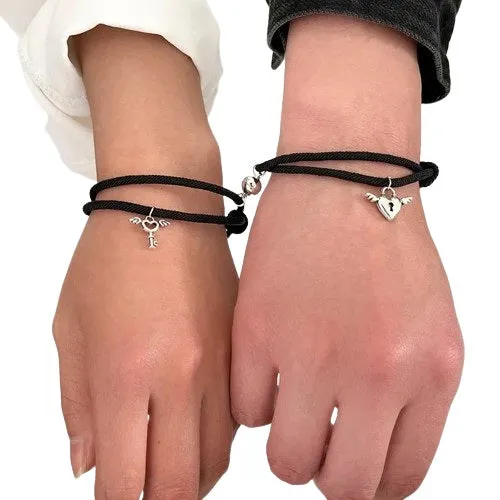 FASHION WRISTBAND SET - STYLE 1 - LOCK AND KEY