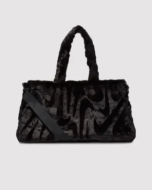 FAUX FUR TOTE "BLACK"