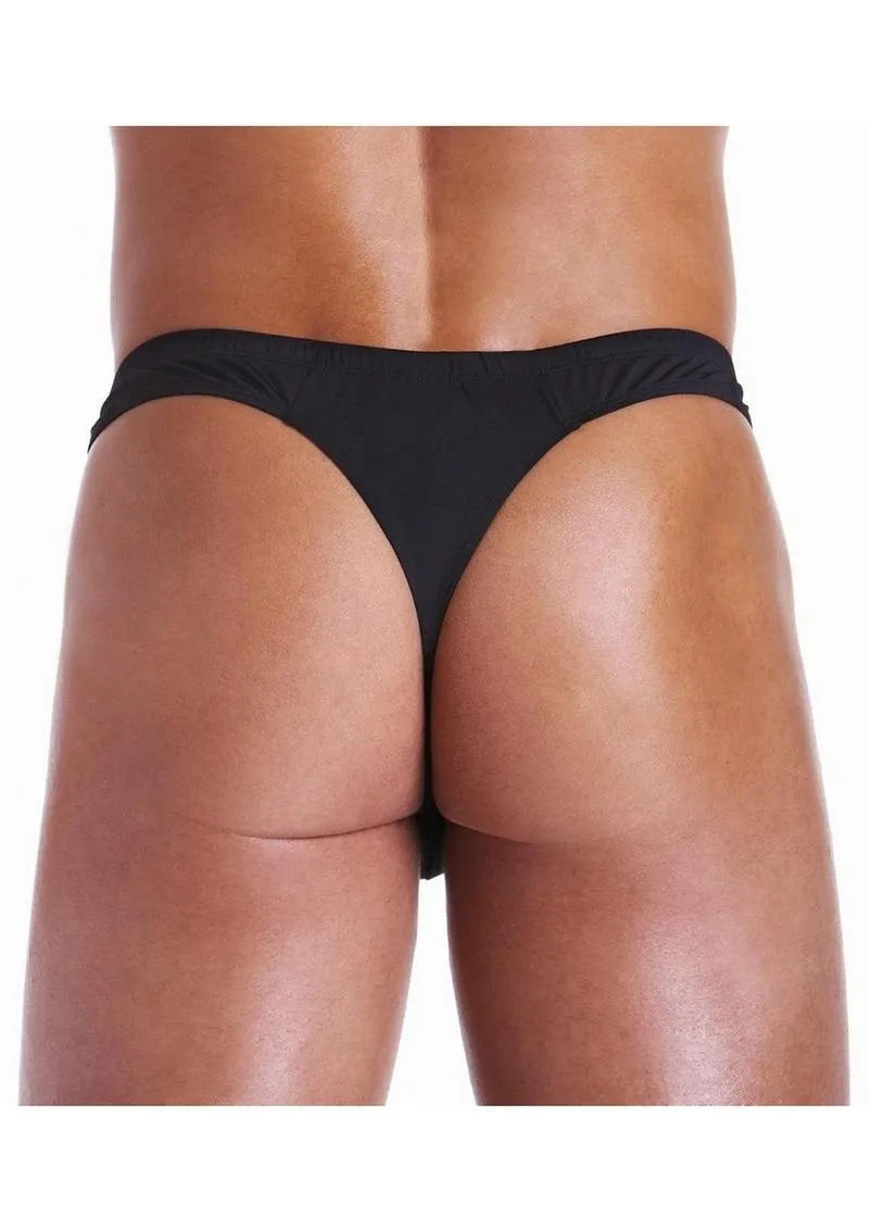 Fundies Unzip It Black Zorro Mask Thong