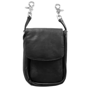 Hot Leathers CPL5012 Black Ladies 3 Pocket Clip Pouch with Strap