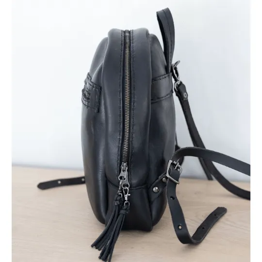 La Petite Leather Ladies Backpack - Black