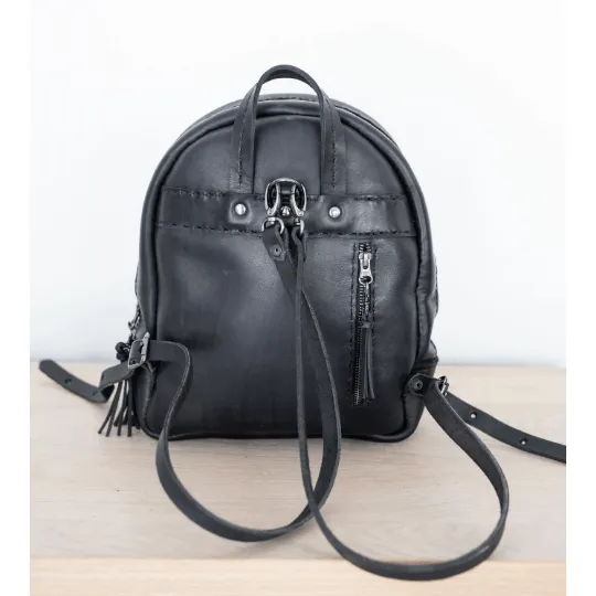 La Petite Leather Ladies Backpack - Black