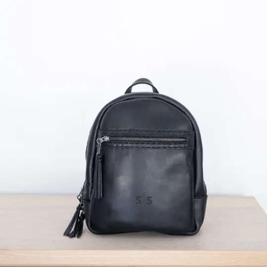 La Petite Leather Ladies Backpack - Black