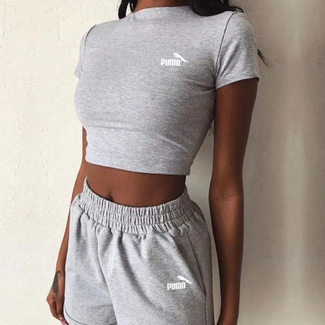 LADIES WARES Summer Crop Top 2020 Tracksuit-YOMA SL STORE