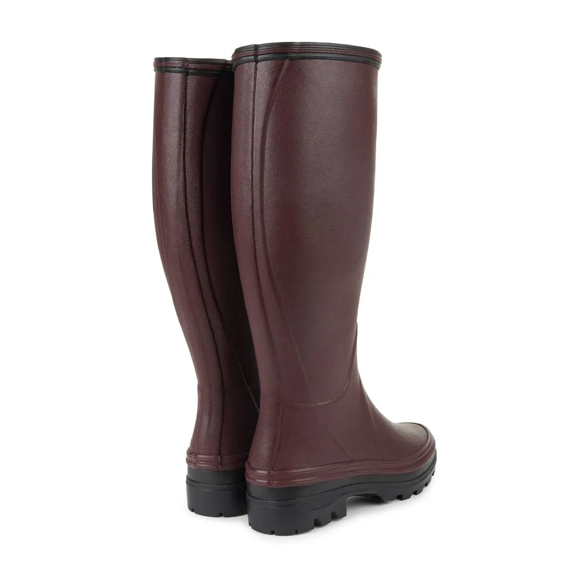 LE CHAMEAU Giverny Wellington Boots - Ladies Jersey Lined - Cherry Red